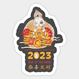 Happy Chinese New Year 2023 Year Of The Rabbit Sticker